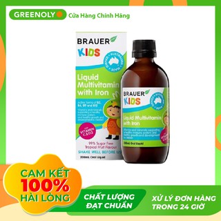 Brauer Nước Uống Vitamin Tổng Hợp Cho Trẻ Liquid Multivitamin with Iron 200ml