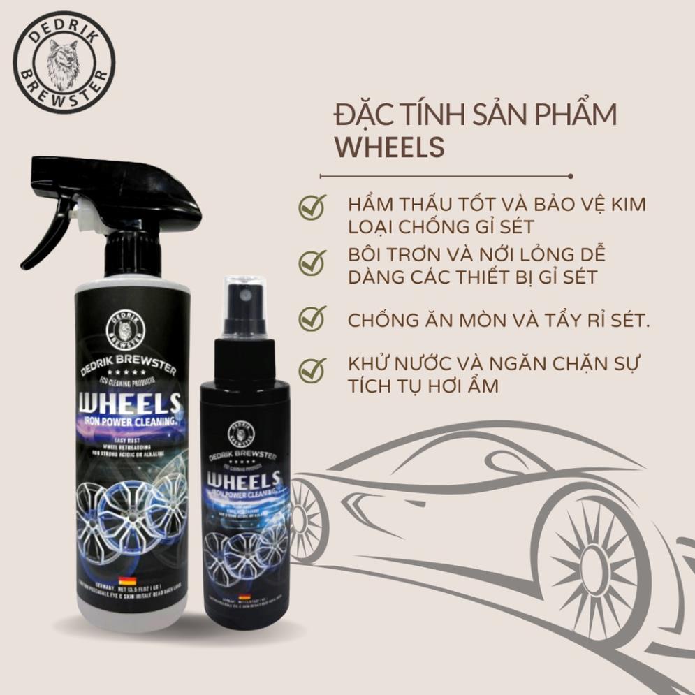 Dung Dịch Tẩy Rỉ Sét Kim Loại Bảo Dưỡng Mâm Xe WHEELS DEDRIK BREWSTER - Không Axít, Độc Tố 120ML/500ML