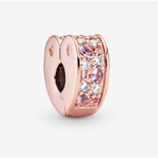 Rose Gold Series Zircon Clip Charm