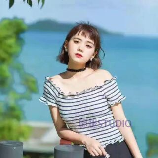 Áo trễ vai nhún QC