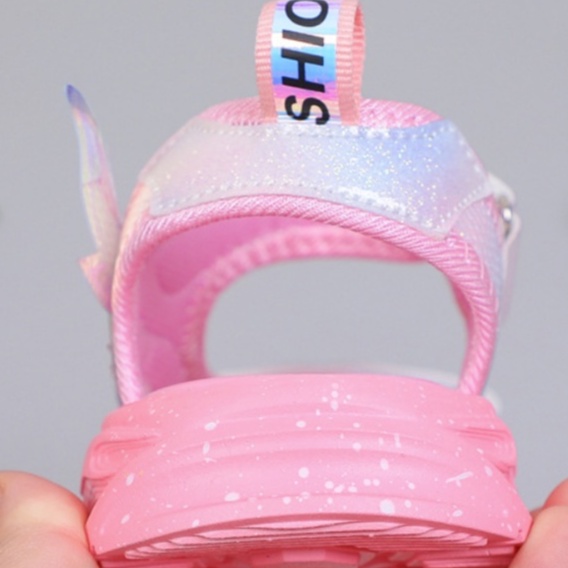 Dép cho bé gái, dép sandal bé gái có đèn màu hồng công chúa Elsa bé 1-12 tuổi siêu nhẹ và bền