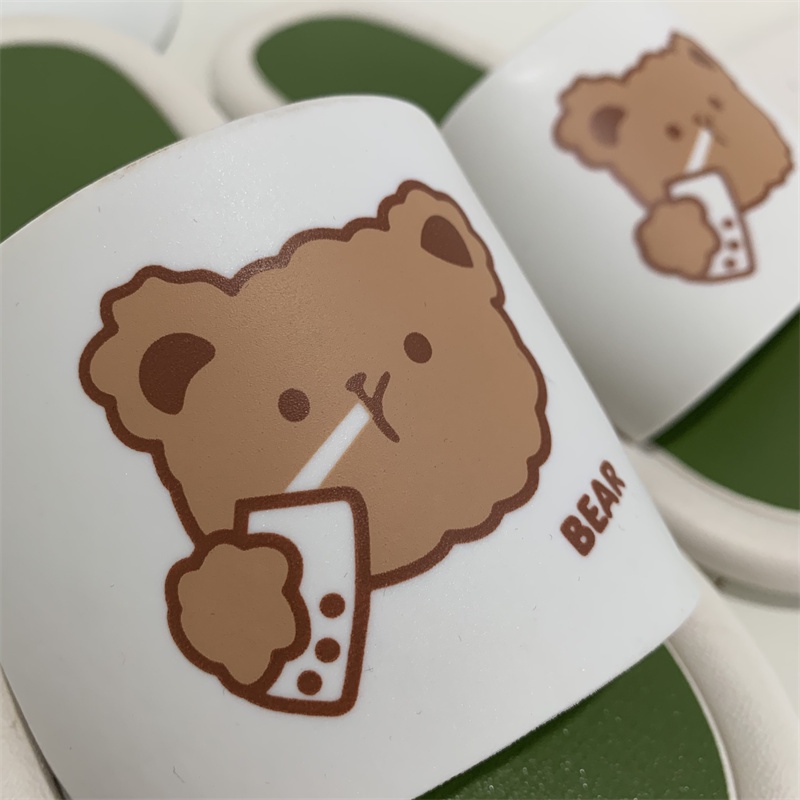 JY083  - Dép lê cao su quai ngang sticker đế tròn