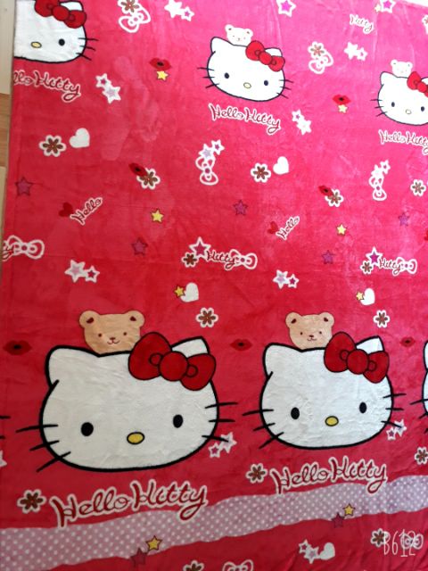 Mền tuyết nhung 1m6x2m2 ( HELLO KITTY)_ ẢNH THẬT, VIDEO