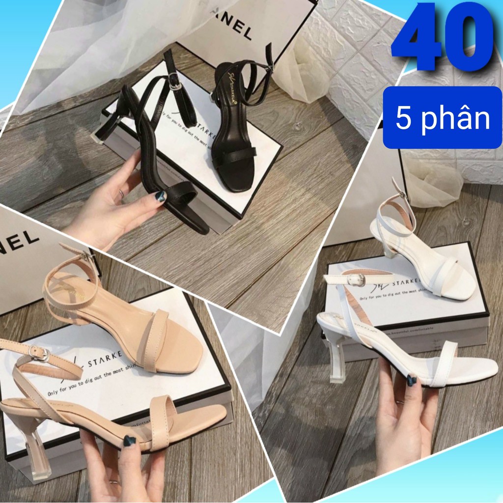 [Mã SKAMLTSM9 giảm 10% đơn 99K] Giày Sandal Nữ Cao Gót 5 Phân Gót Nhọn Quai Mảnh - MS 040