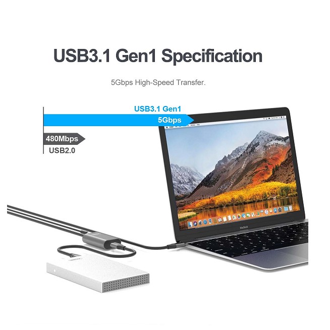 [Mã 155ELSALE giảm 7% đơn 300K] Cáp macbook TYPE-C NỐI DÀI 5M UNITEK U305AGY