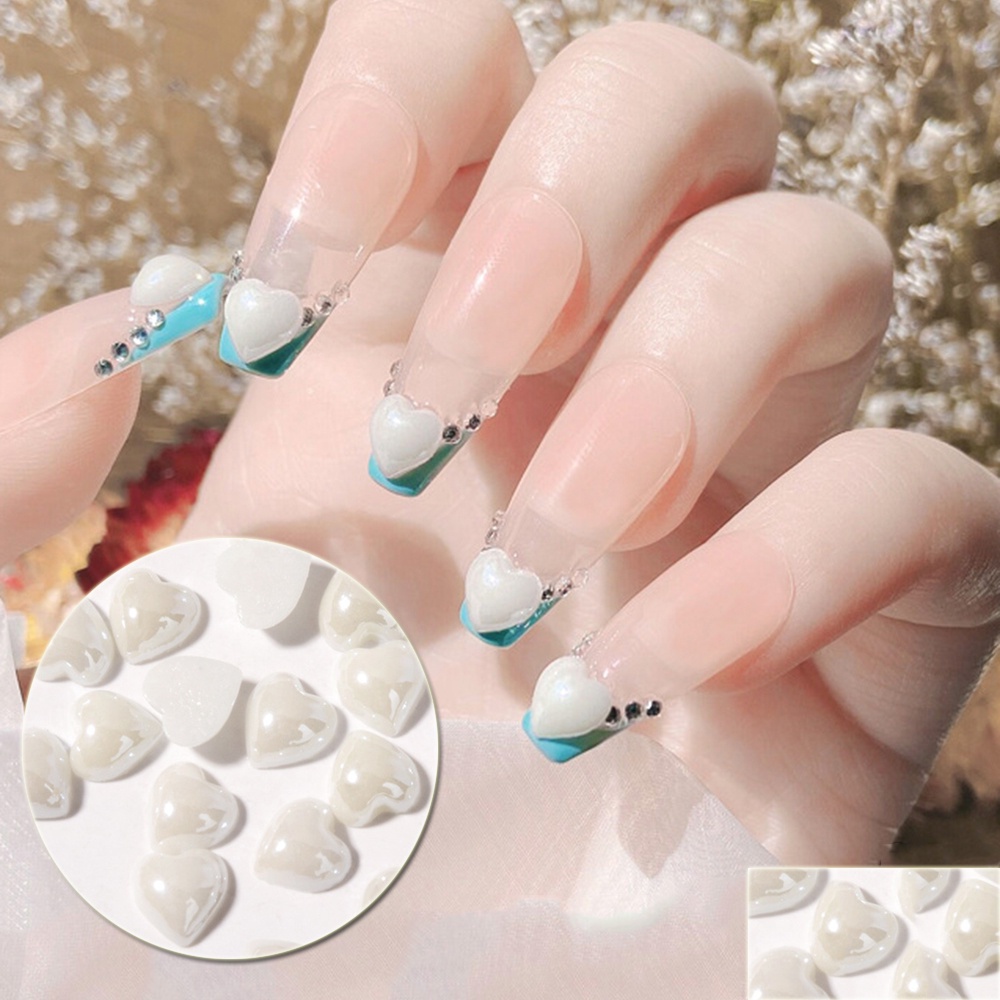 [Hàng mới về] Set 50 hạt phụ kiện hình trái tim 6mm nhiều màu sắc trang trí móng tay nghệ thuật DIY