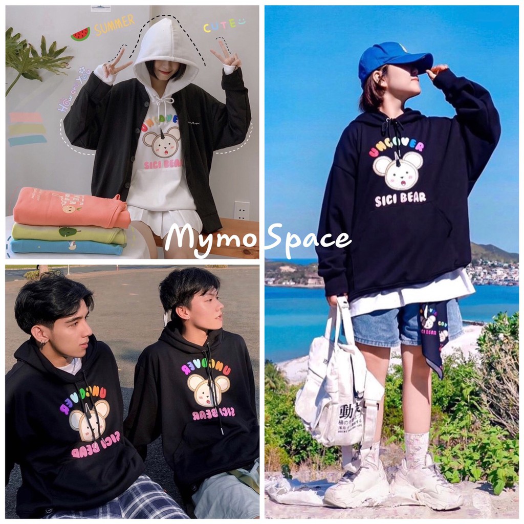 [CLIP THẬT] Hoodie UN.CO.VER CISI BEAR | Chuẩn Cao Cấp 1:1 | TẶNG GIẤY THƠM - Áo Khoác Nỉ Bông 100% COTTON