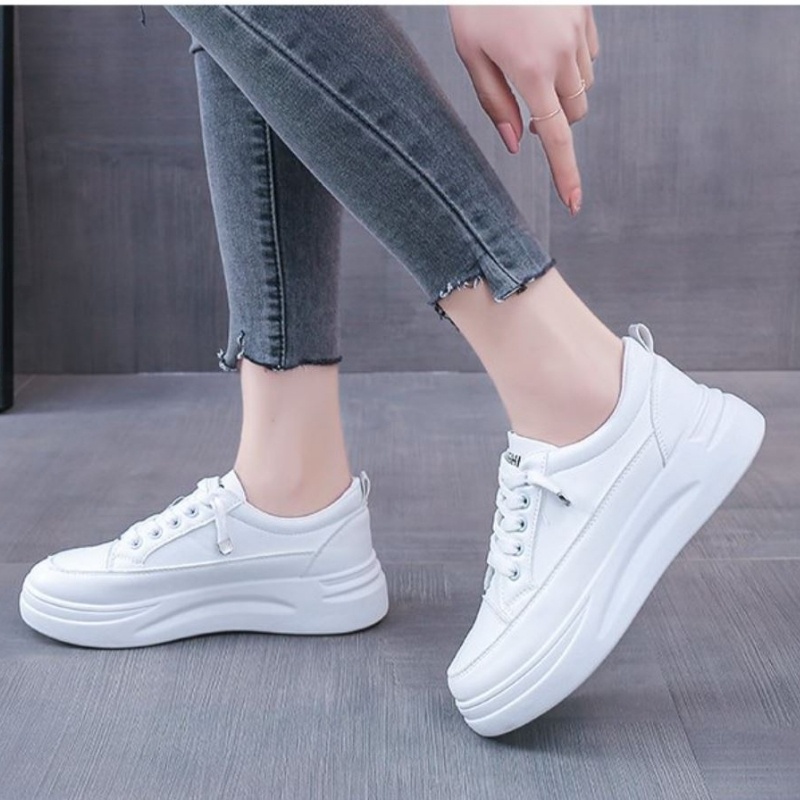 Giày thể thao nữ, giày độn đế nữ chất liệu da cao cấp, đế tăng chiều cao DVT 1017712