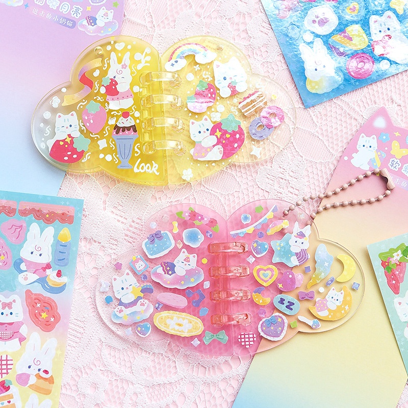 Hình Dán MOHAMM 1 Tờ Hình Dán Mèo Hoạt Hình Đáng Yêu