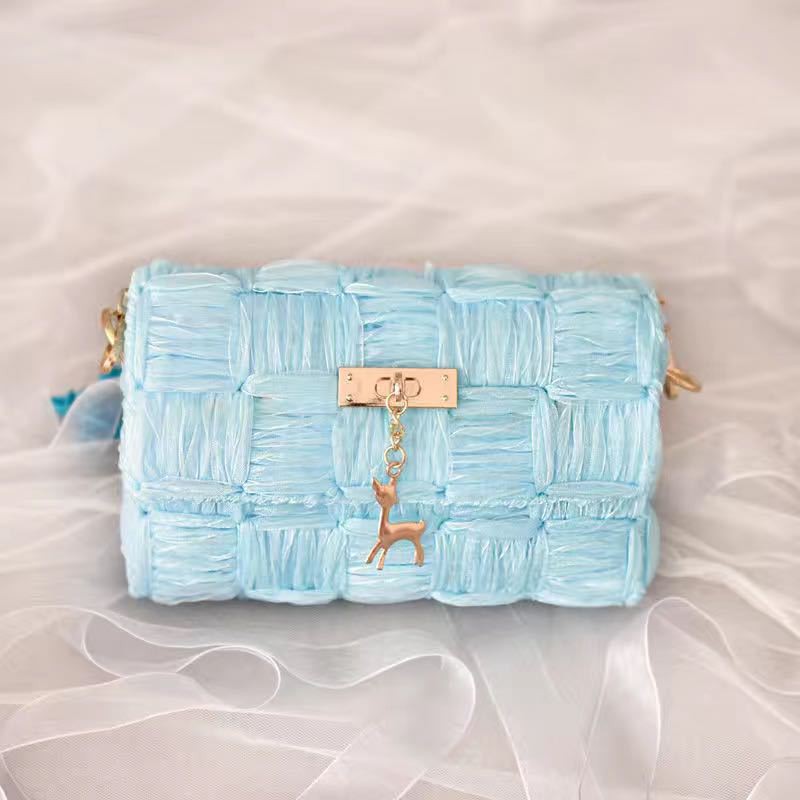 Full set nguyên liệu túi tự đan bằng dây ruy băng