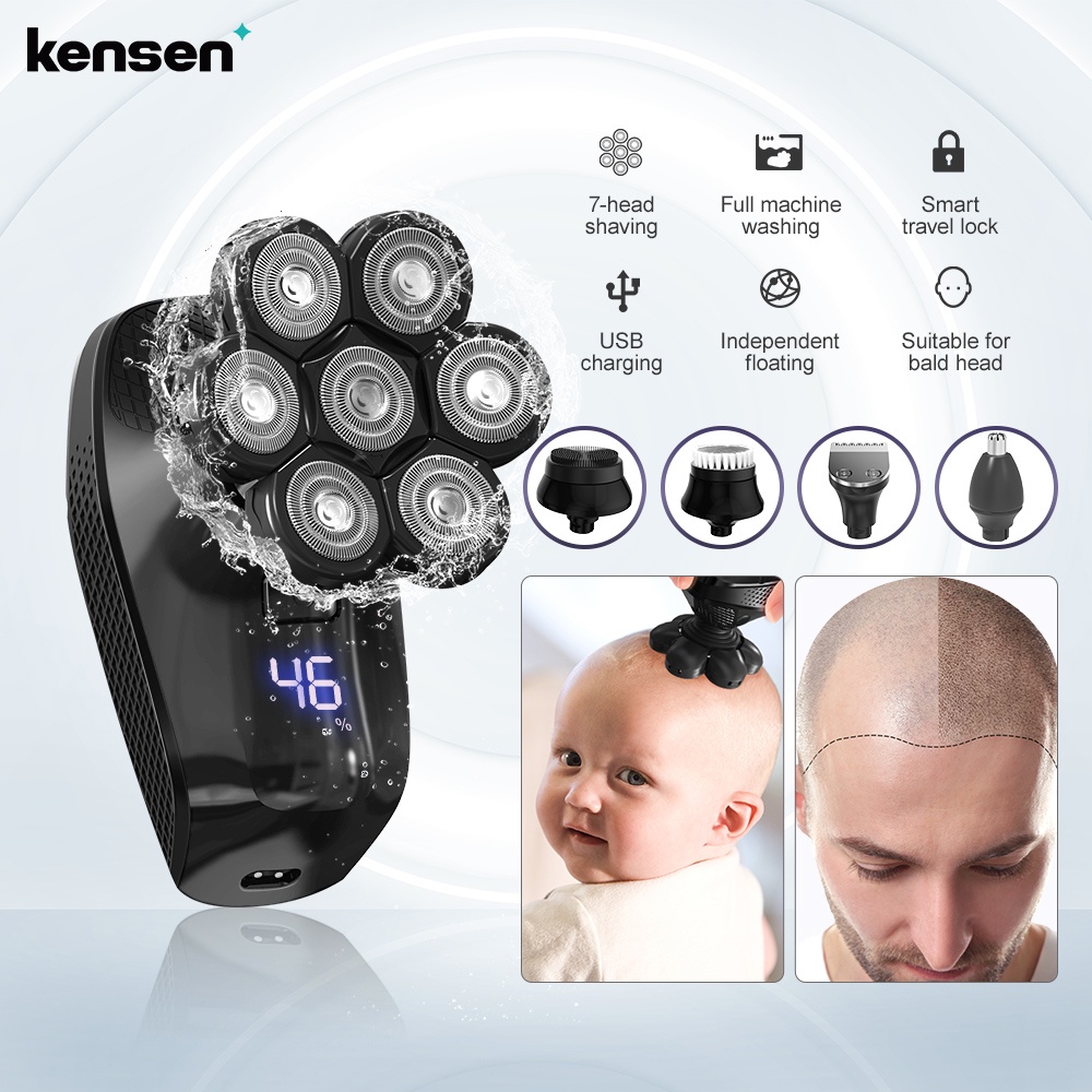 Tông đơ cắt tóc KENSEN 7D 5 trong 1 sạc USB tiện lợi