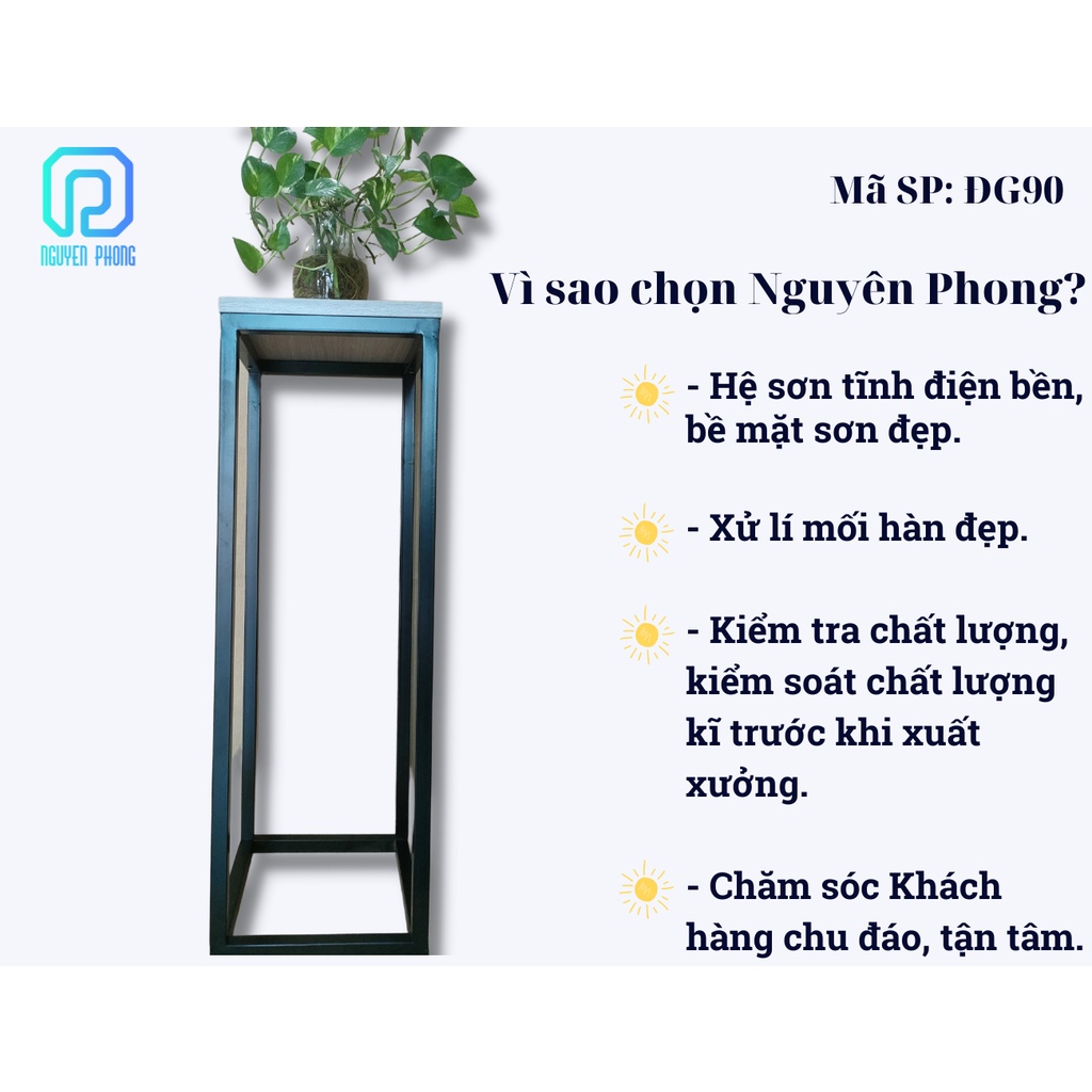 Kệ cây cảnh trưng chậu cây cảnh đứng, kệ sắt mặt gỗ sang trọng trang trí nội thất, decor phòng ngủ, phòng khách đẹp