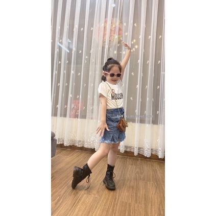 (jean baby) sét bộ quần áo ,áo phông +quần jean váy cho bé (10-22kg)