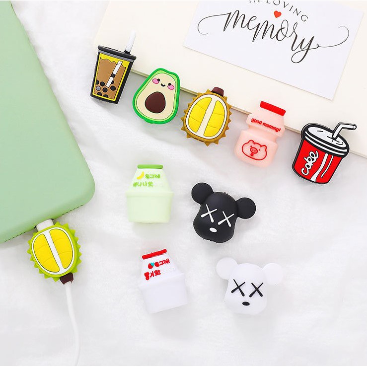 Phụ Kiện Bảo Vệ Dây Cáp Sạc USB Hình Hoạt Hình Dễ Thương