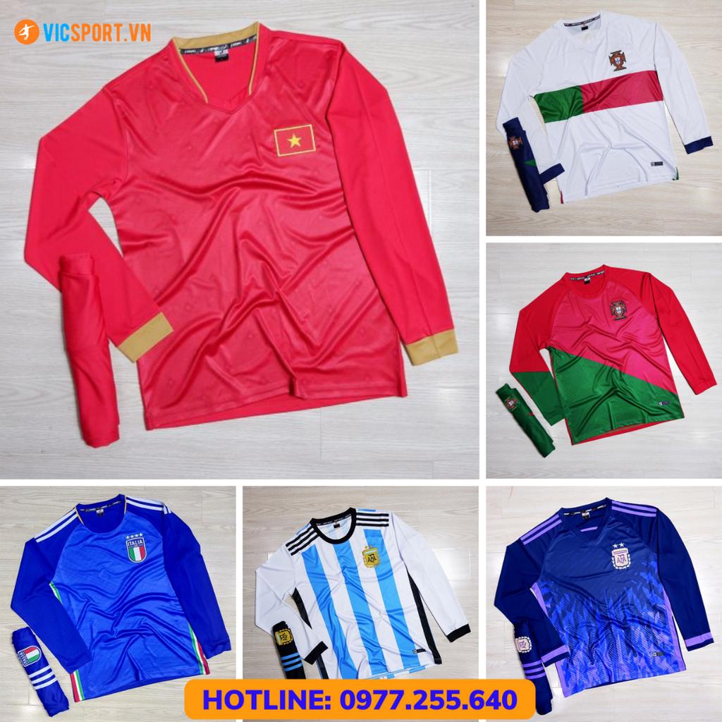 Áo Bóng Đá Tay Dài, Quần Áo Đá Banh Thủ Môn Đội Tuyển Quốc Gia Thun Lạnh Thoáng Mát 2023 -  Vicsport