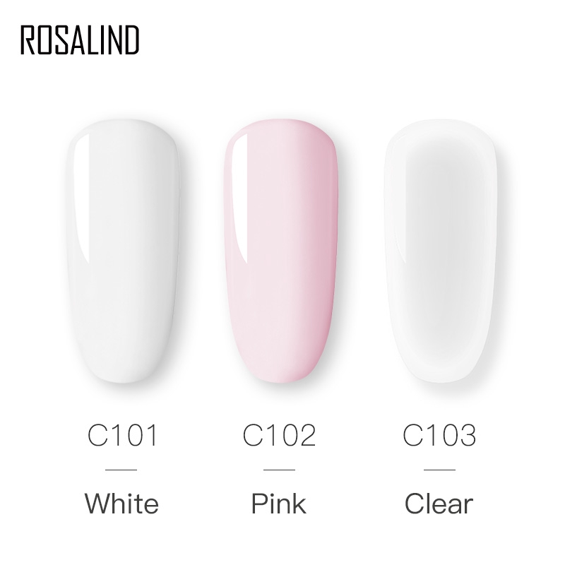 ROSALIND Acrylic Powder Crystal  Builder Transparent Acrylic Nail Powder Manicure 10g Pink White Clear