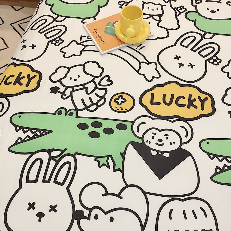 100% cotton ga trải giường，ga trải giường in hoạt hình，khăn trải giường có thể giặt được1m2/1m5/1m8