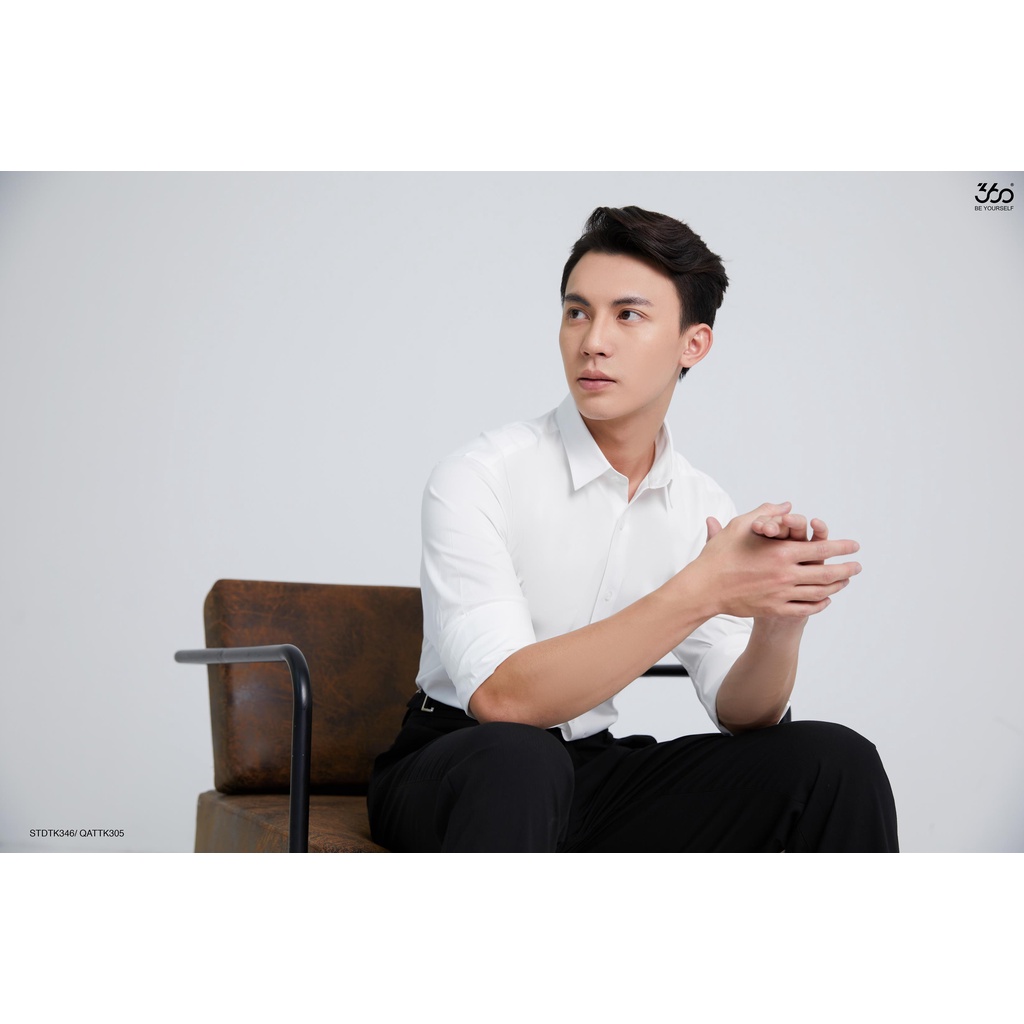 Áo sơ mi nam cổ bẻ thương hiệu 360 Boutique dài tay chất liệu sợi tre cao cấp - STDTK346
