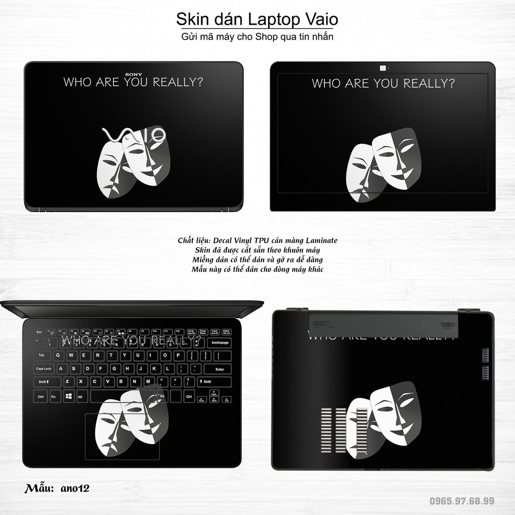 Skin dán Laptop Sony Vaio in hình Anonymous _nhiều mẫu 2 (inbox mã máy cho Shop)