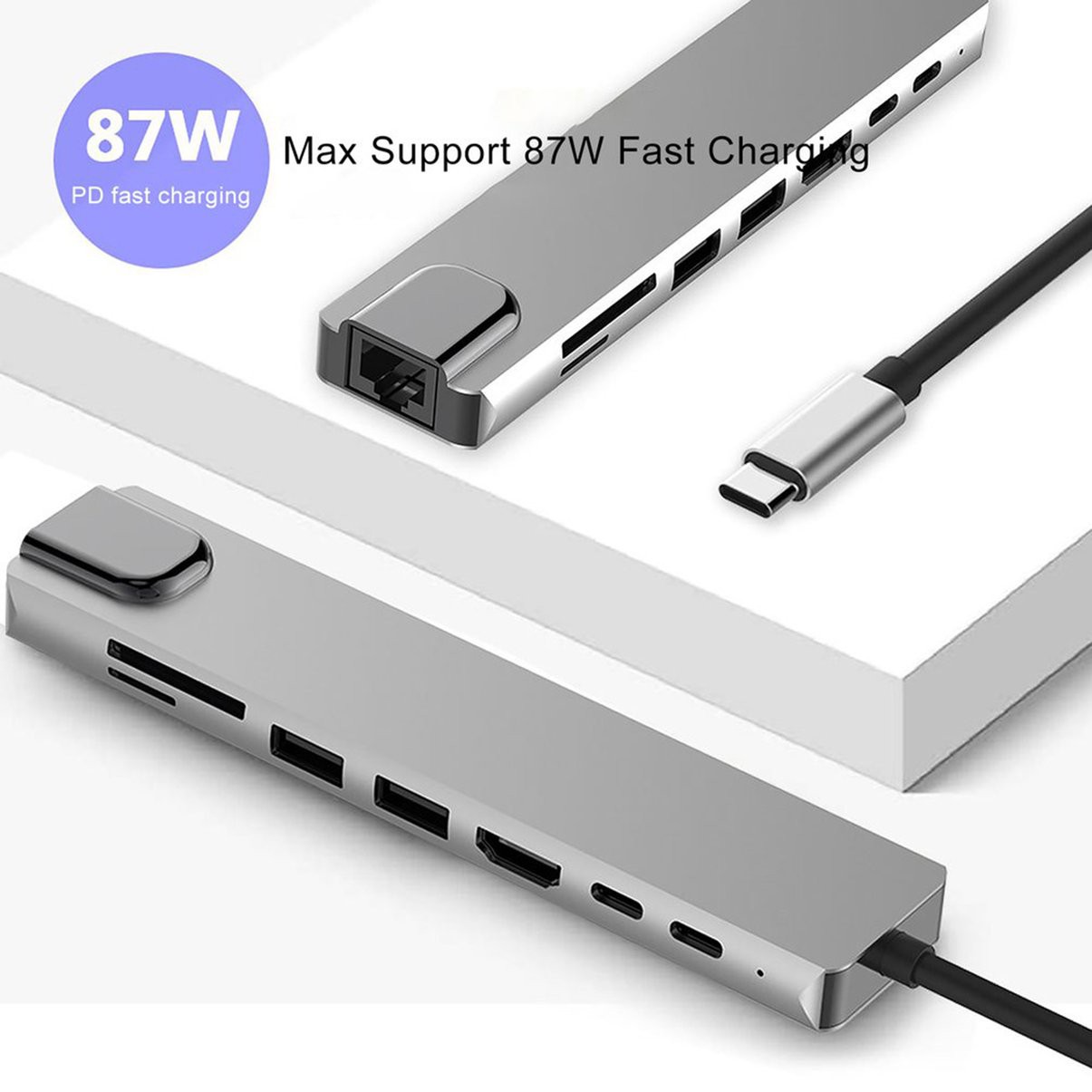 3in 1 Tpye-C To Micro USB 3.0 2.0 HDMI-compatible Thunderbolt Splitter Adapter