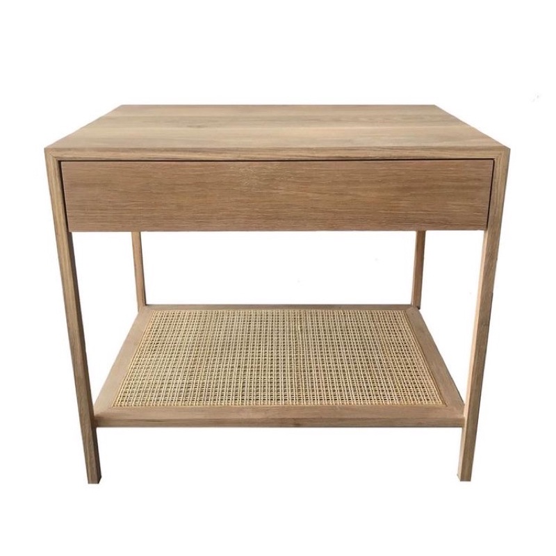 Kệ trang trí đầu giường kết hợp lưới mây mắt cáo