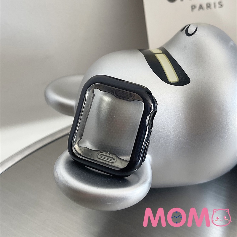 Ốp Mạ Điện Viền Silicone Mềm Cho Apple Watch Serise 7 6 SE 6 5 4 3 2 1 45mm 42mm 40mm 44mm