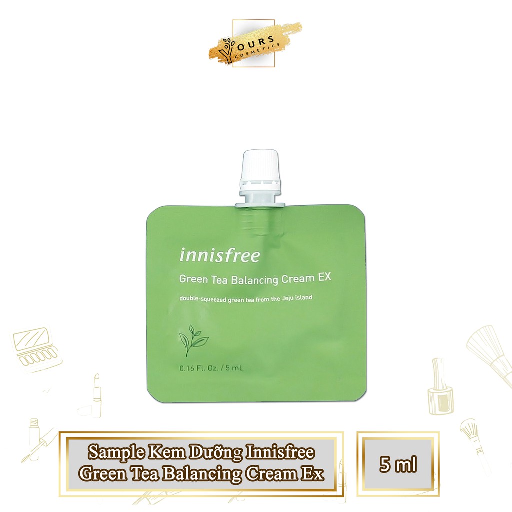 [Auth Hàn] Gói Mẫu Thử Sample Kem Dưỡng Innisfree Trà Xanh Ngăn Ngừa Mụn Balancing Cream Ex 5ml Dành Cho Da Hỗn Hợp