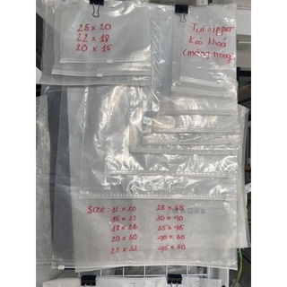 Túi Zip Khoá Kéo, Túi Zip Lụa Mờ để đựng quần áo, Zip Lock