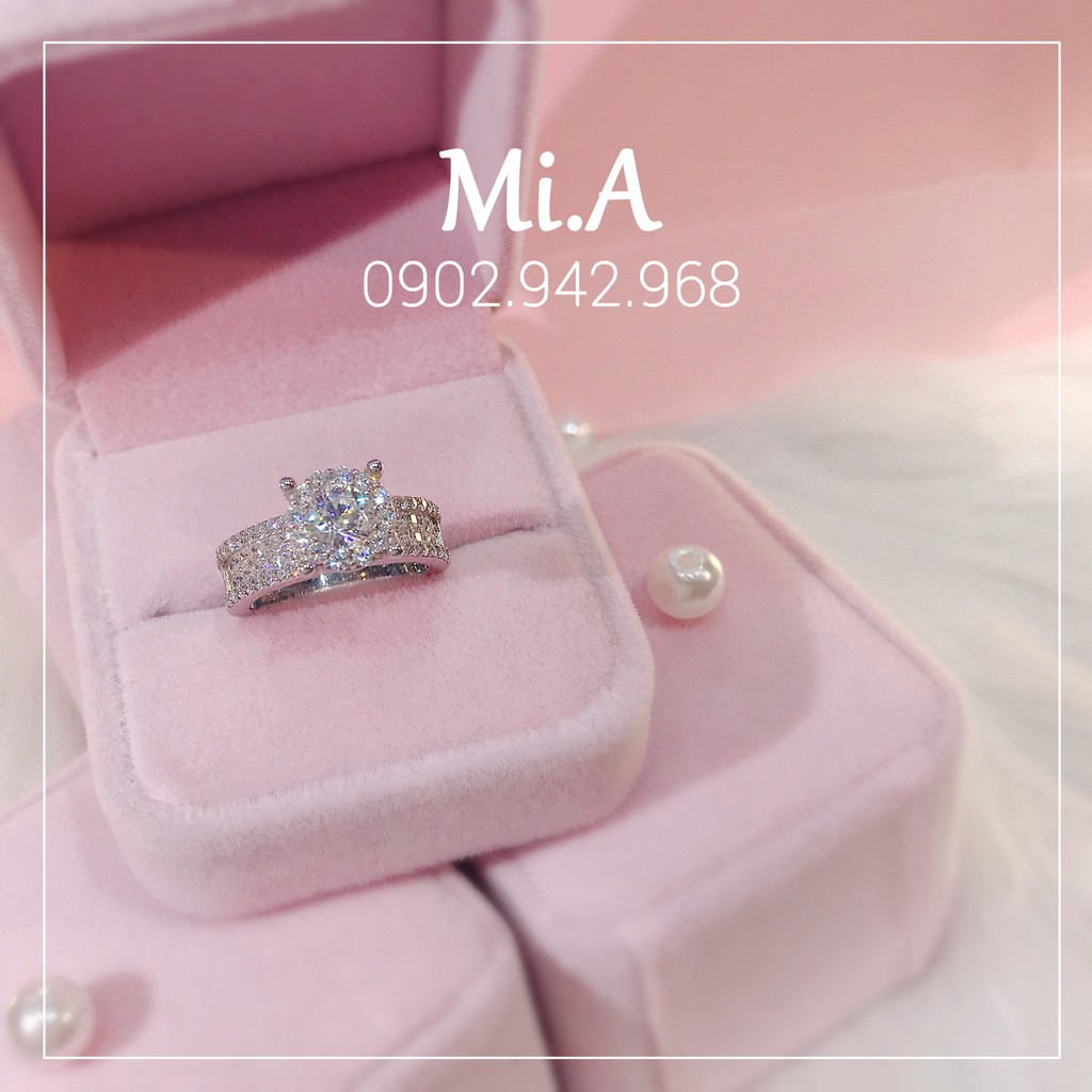 Nhẫn bạc ý 925 cao cấp hột mỹ nhân tạo Mã N021