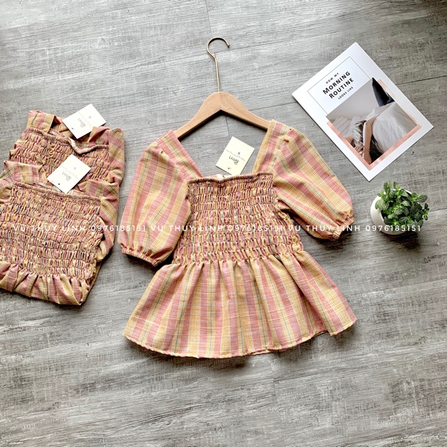 [Mã WASKT410K giảm 10K đơn 50K] Áo Kẻ Hồng Cổ Vuông (kèm ảnh thật) | BigBuy360 - bigbuy360.vn