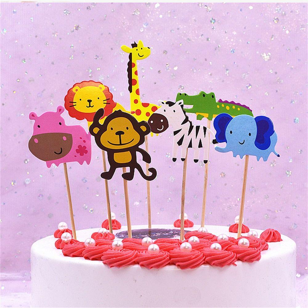CONOPERY Set 5 / 6 / 7 / 8 / 12 Toppers Hình Động Vật Đáng Yêu Trang Trí Bánh Kem