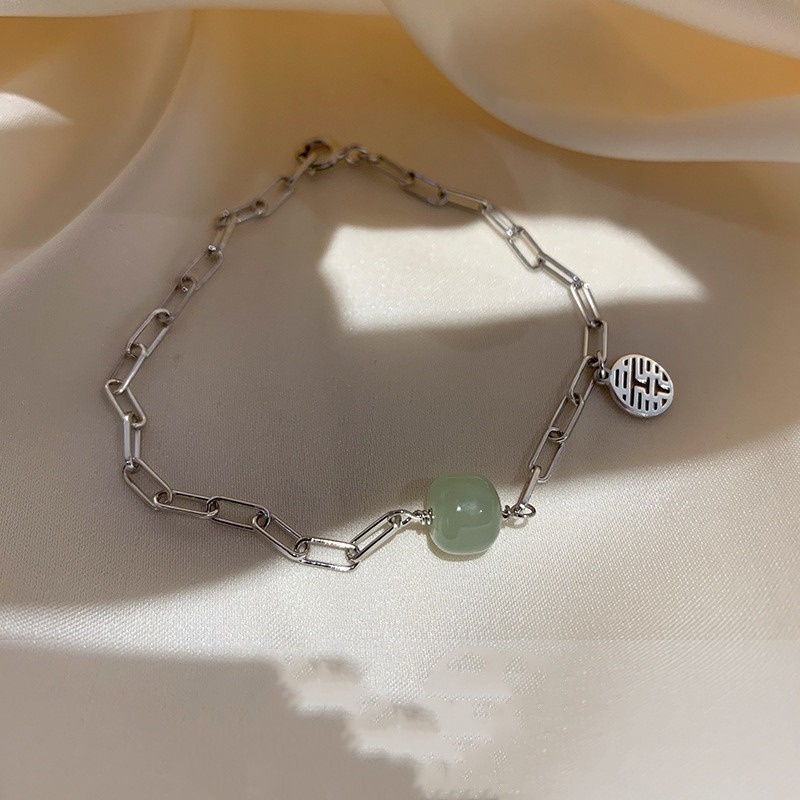 ✨✨Vòng Đeo Tay Bạc Phối Mặt Nhân Vật Trung Hoa May Mắn Đính Đá Thời Trang Cho Nữ