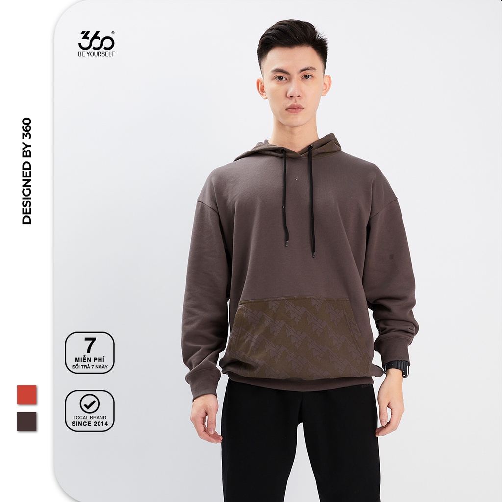 Áo hoodie nỉ cao cấp thương hiệu 360 Boutique túi họa tiết trẻ trung - AHHTK204