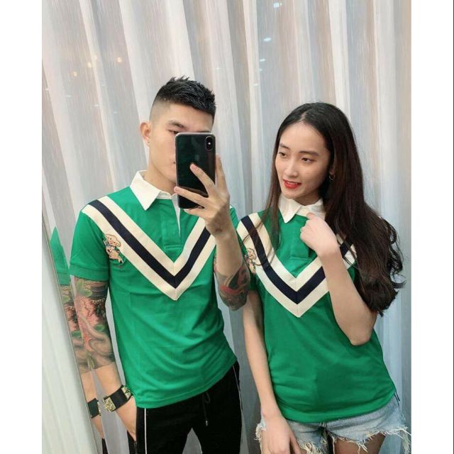 Polo kẻ vạt xanh đỏ