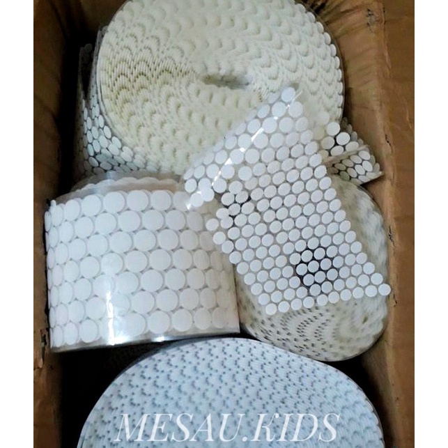 Băng Dính Gai Velcro Tròn, MESAU.KIDS Khóa Nhám Có Sẵn Keo Dán Đồ Chơi Giáo Dục, Băng Dán Dính