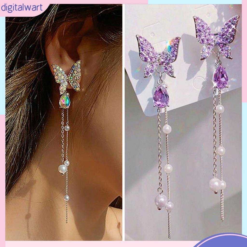 Đôi Bông Tai Đính Đá Kiểu Dáng Thời Trang Cho Nữ