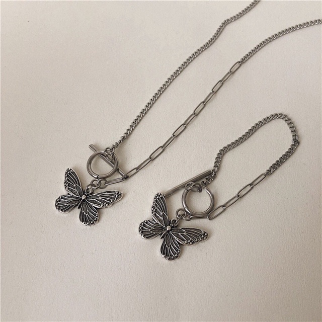 [ HÀNG ORDER] Bộ dây chuyền vòng tay 🦋 siêu xinh phong cách Hàn Quốc.