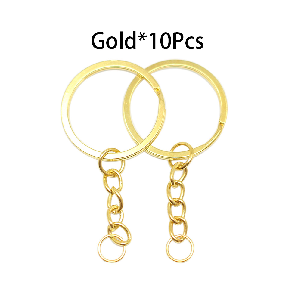 Gói 10 khoen móc khoá St.kunkka 30mm dài 60mm màu đen súng vàng hình tròn oval phụ kiện kim loại DIY