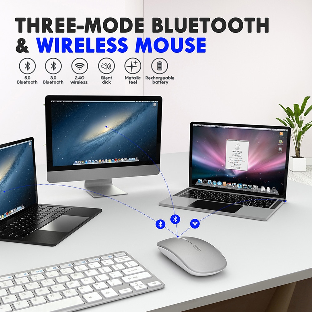 【Ready Stock】COD Inphic Chuột Không Dây Máy Tính Bluetooth Im Lặng Mause Sạc Ergonomic Mouse 2.4Ghz USB Chuột Quang Cho Macbook laptop