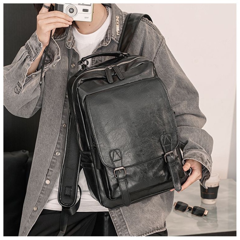 Balo Da Thời Trang Nam Nữ, Balo Da PU Cao Cấp Đựng Laptop 15,6 inh, Chống Nước Phong Cách Hàn Quốc - Zinly
