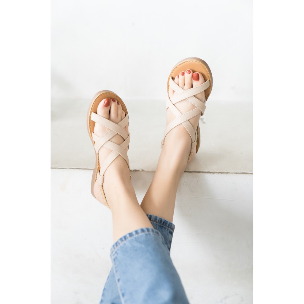 Giày sandal da bò quai chéo - THENYSMILE - Dumbo