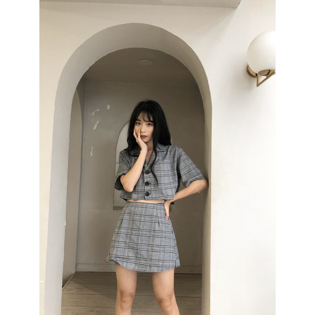 (LOẠI RẺ) SET KẺ CARO CELINA + CHÂN VÁY HOT - SET VEST CARO 9 MÀU ÁO CROPTOP KẺ MIX CHÂN VÁY CARO | BigBuy360 - bigbuy360.vn