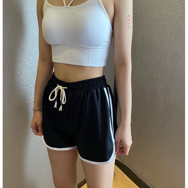 Quần Short Nữ viền sọc kẻ, Quần Đùi Nữ chất thun co dãn cực Sexy. | BigBuy360 - bigbuy360.vn