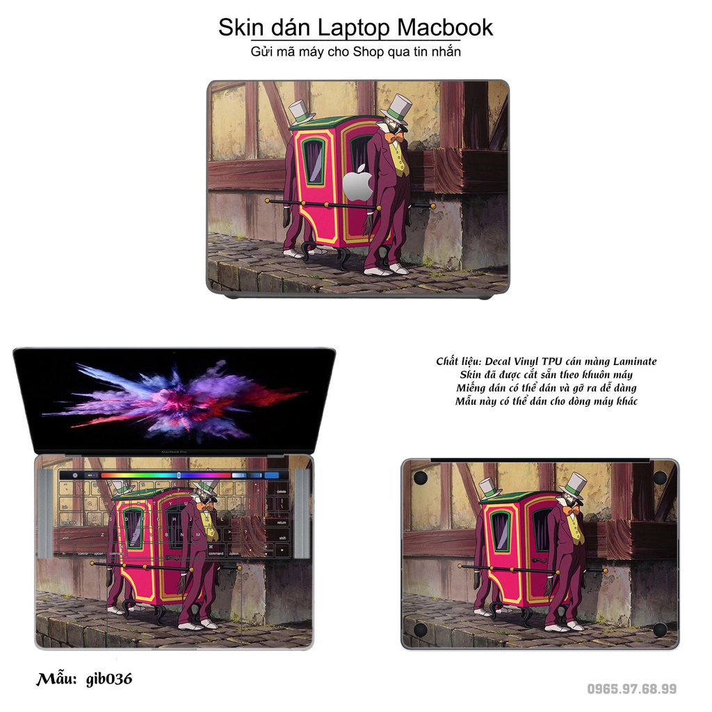 Skin dán Macbook mẫu Ghibli movies (đã cắt sẵn, inbox mã máy cho shop)