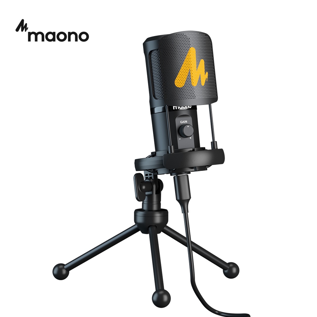 Micro thu âm ngưng tụ MAONO AU-PM461TS USB với chân đứng để bàn tiện dụng