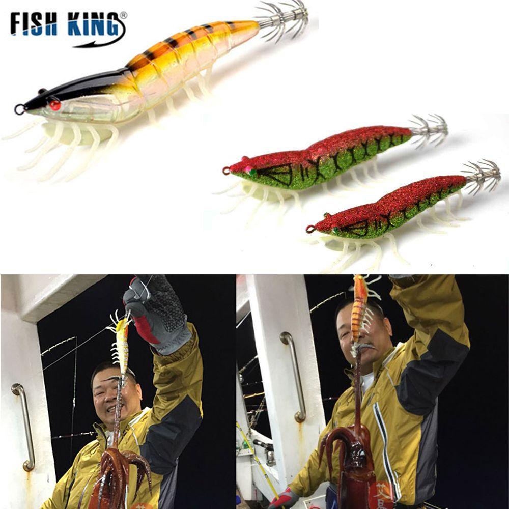 WONDER Mồi Câu Cá Giả Hình Tôm Bằng Gỗ Phát Sáng Độc Đáo