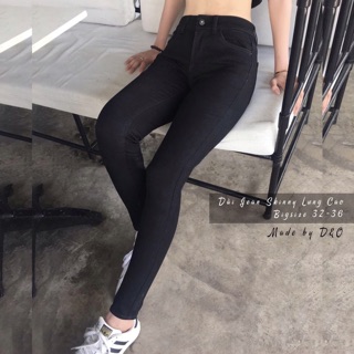 Quần dài skinny jean đen bigsize - siêu co giãn, lưng cao