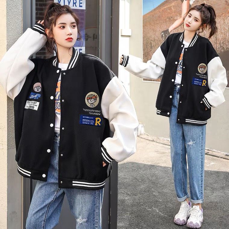 Áo Khoác Nỉ Bomber Jacket Cúc Bấm KNN21 Unisex Nam Nữ kiểu dáng Ulzzang