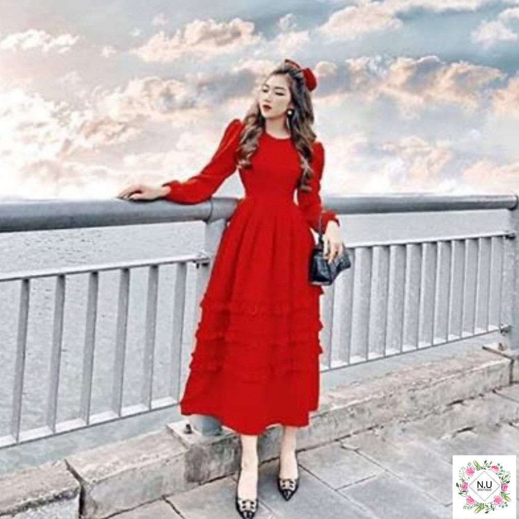 Đầm Ulzzang 3 Tầng Tiểu Thư Tặng Kèm Nơ Freeship Thoitrangnuboutique (Kèm Ảnh Thật và Clip) | BigBuy360 - bigbuy360.vn