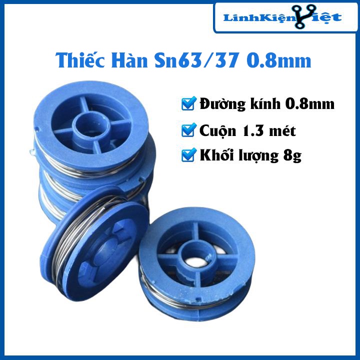 1 cuộn thiếc hàn Sn63/37 0.8mm dài 1.3 mét